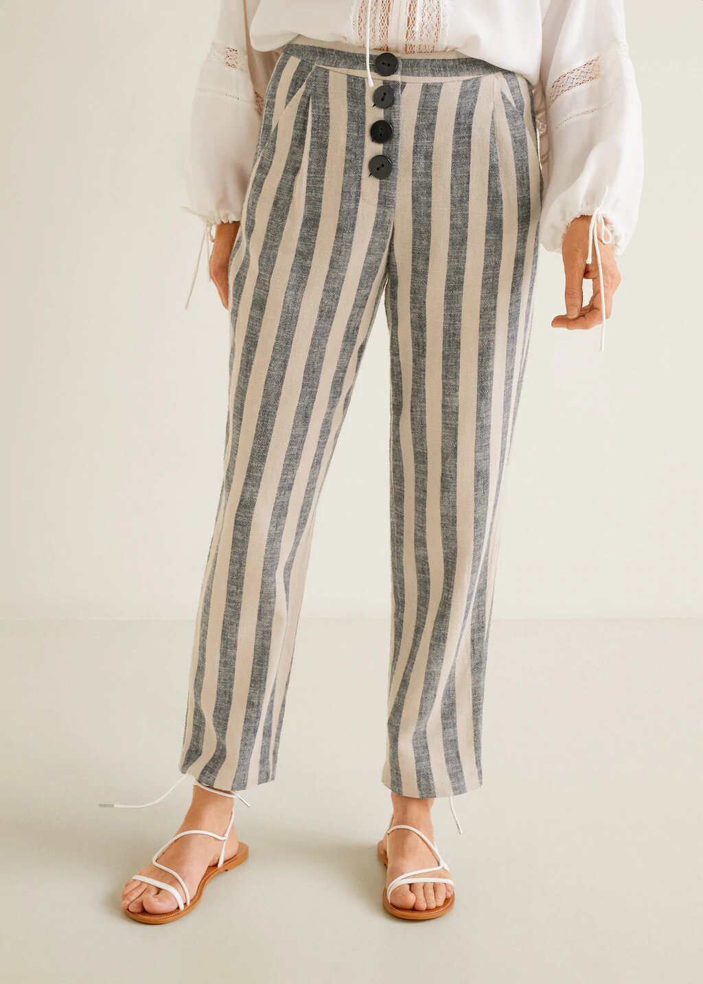 Pantalon Mango femme à rayures 